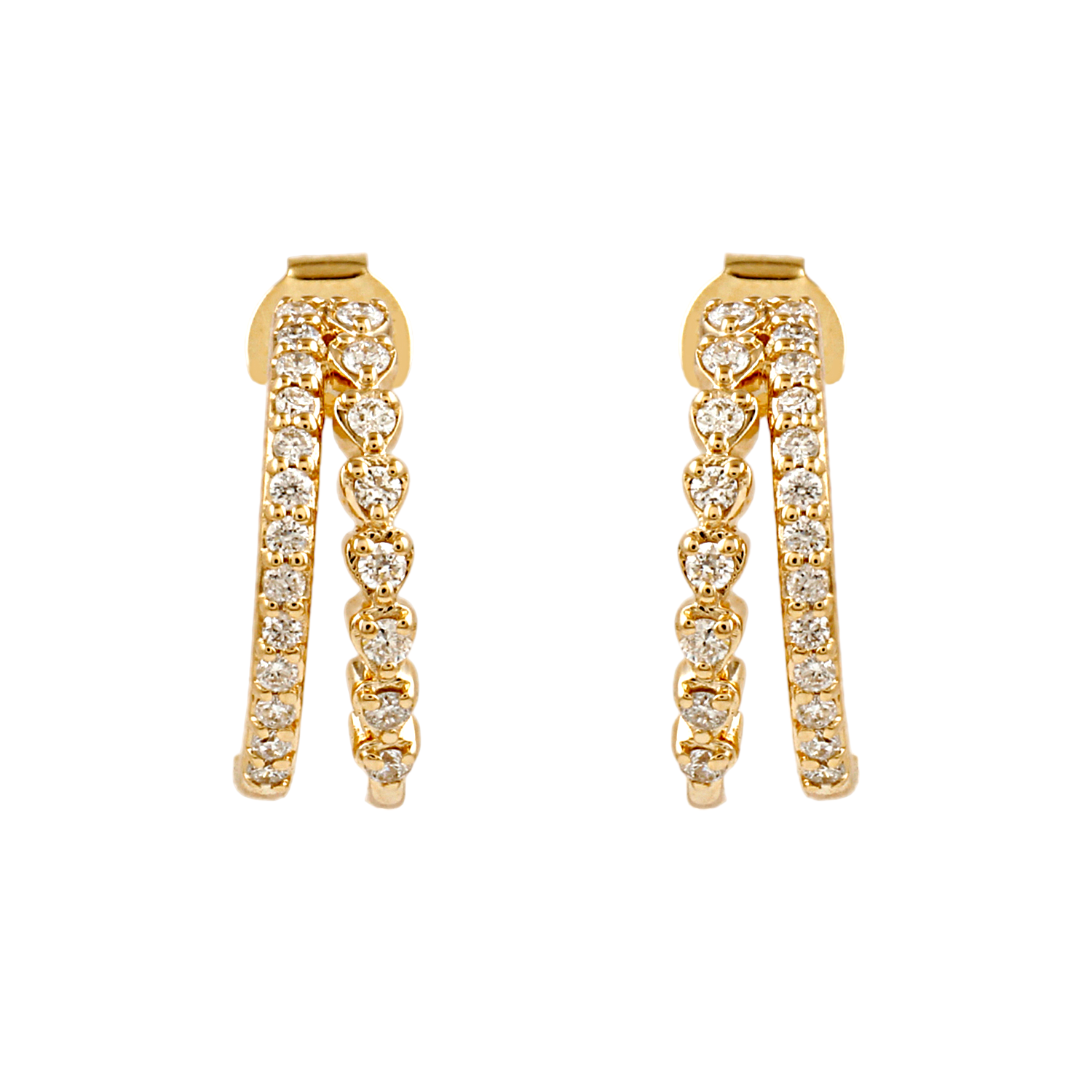 Split Row Diamond Earrings