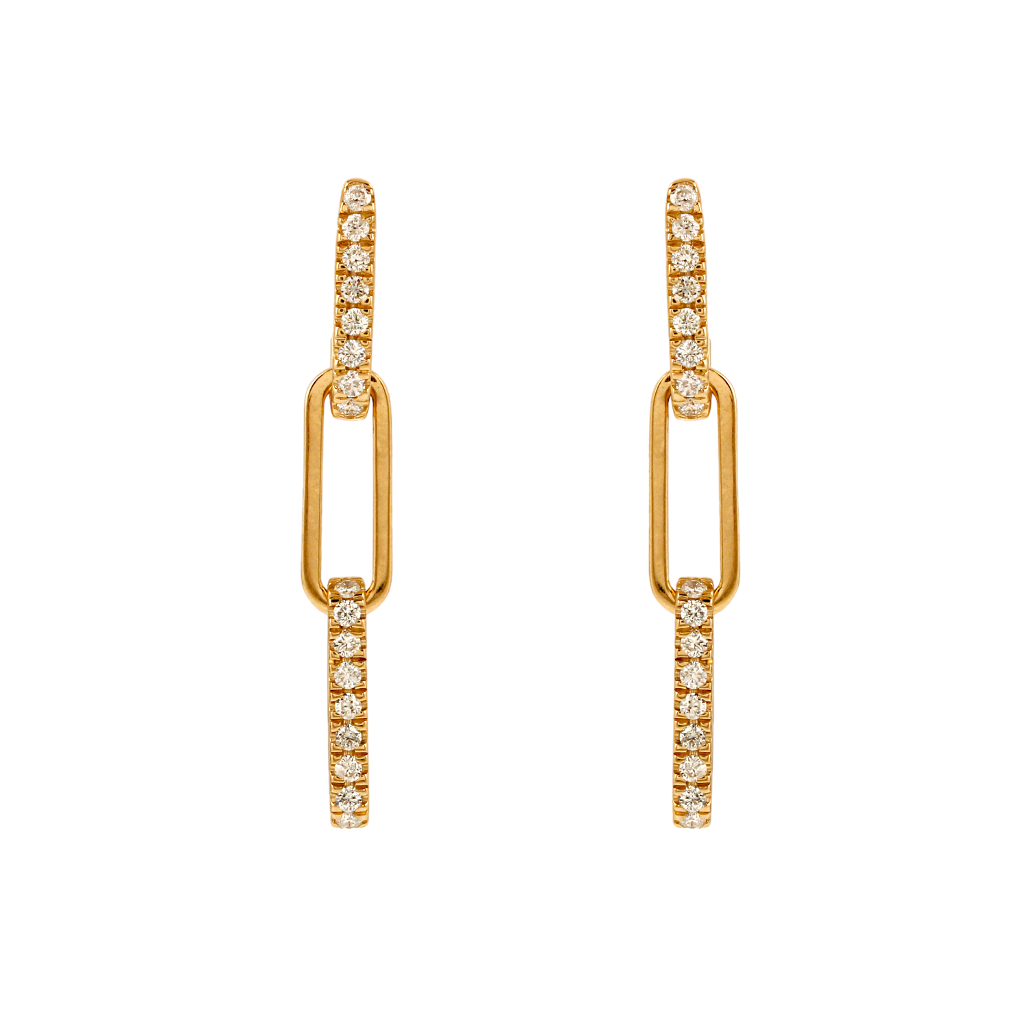 Paperclip Link Diamond Earrings