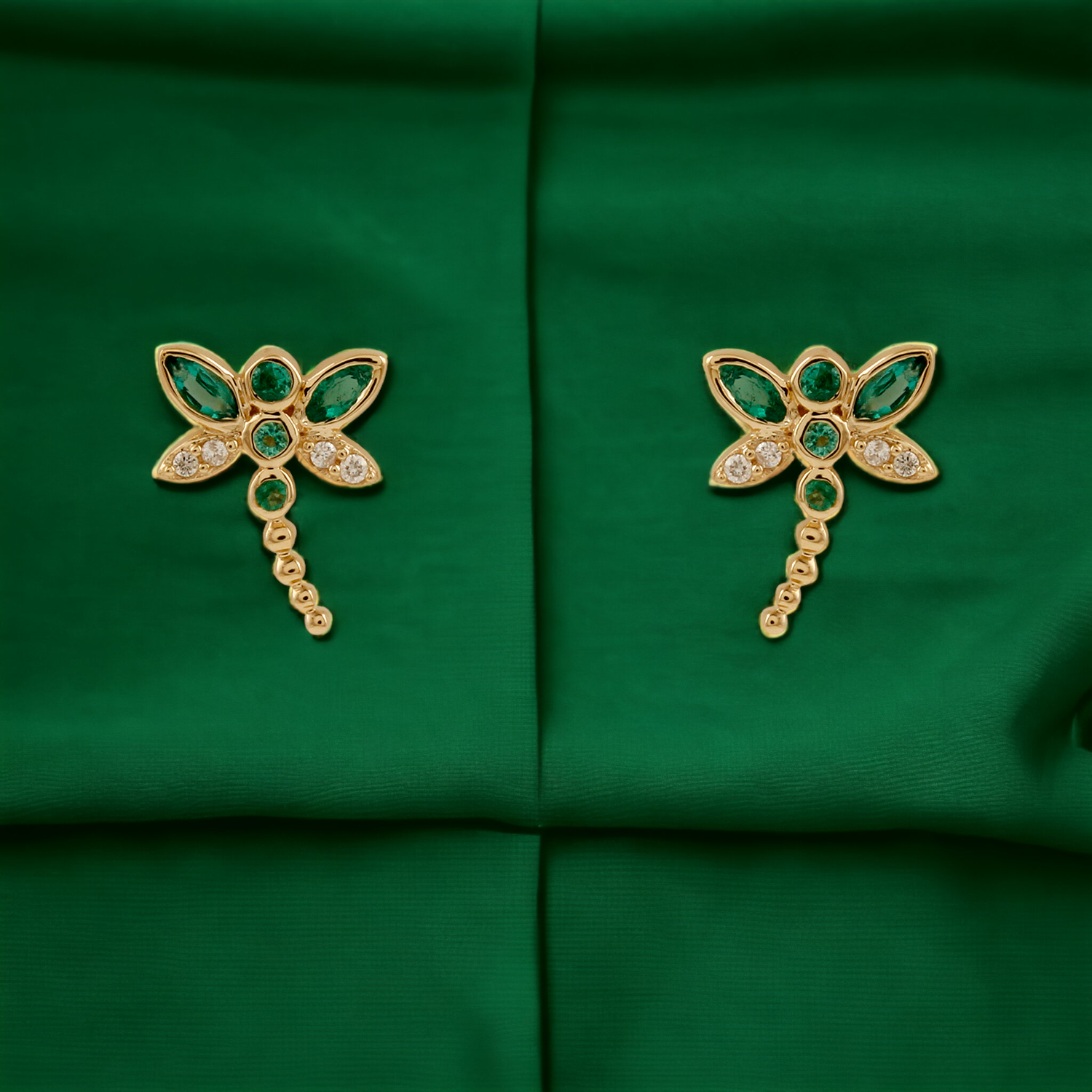 Dragonfly Diamond Stud Earrings