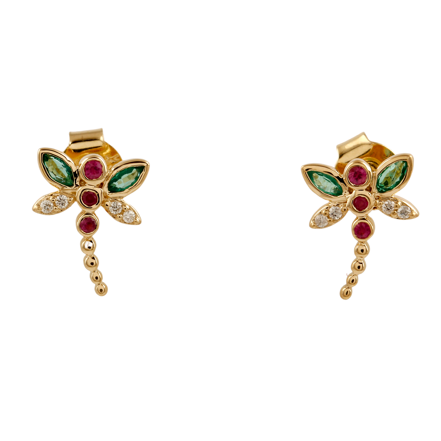 Dragonfly Diamond Stud Earrings