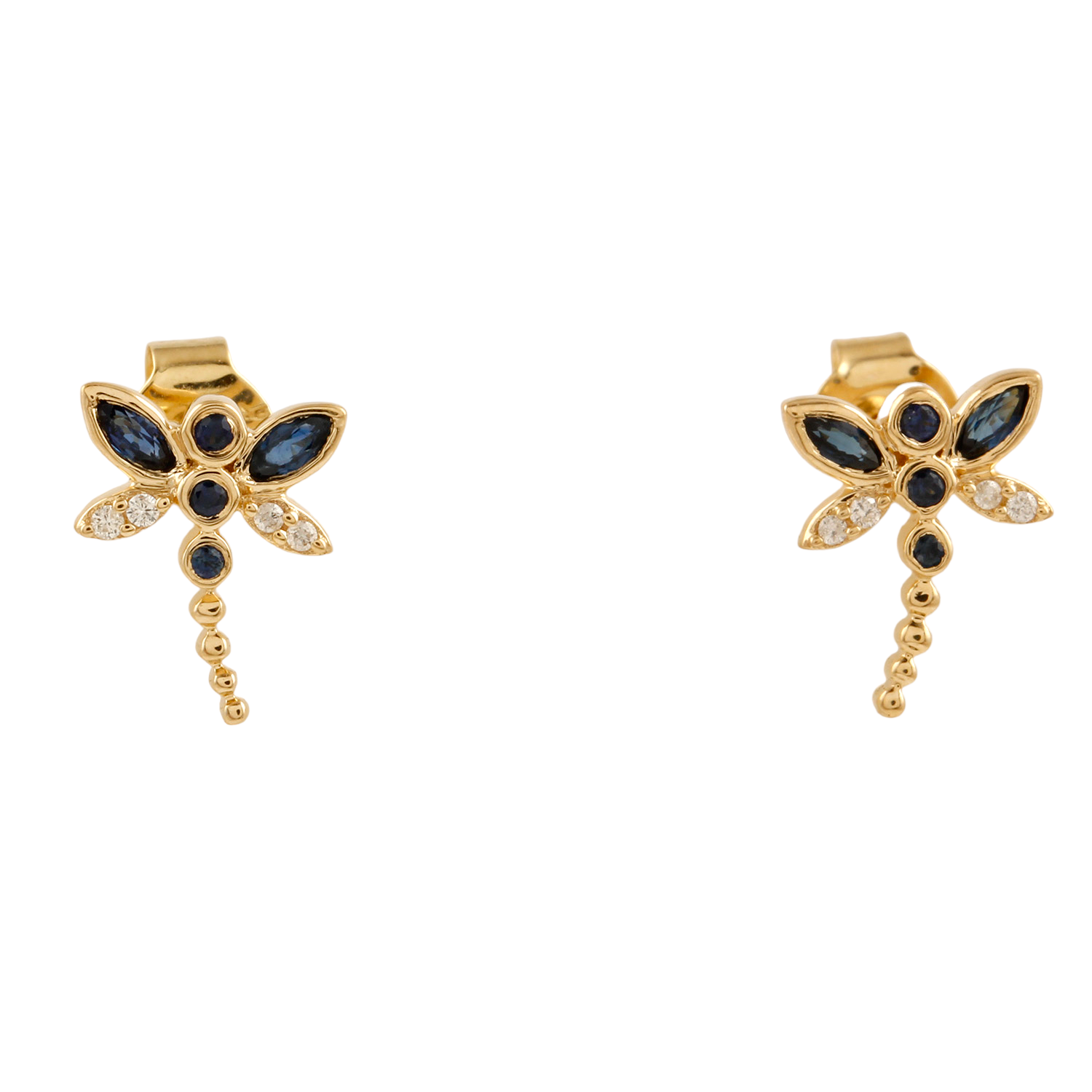 Dragonfly Diamond Stud Earrings